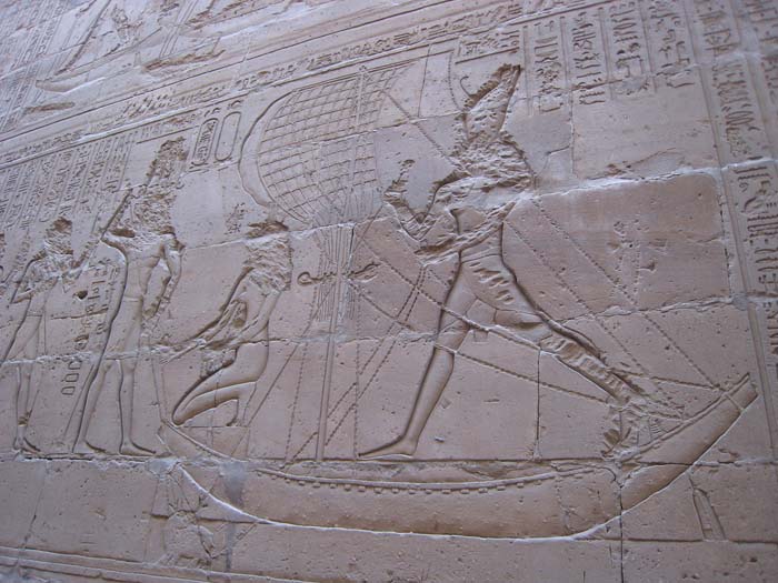 Depiction of Horus defeating Seth, at the Temple of Edfu