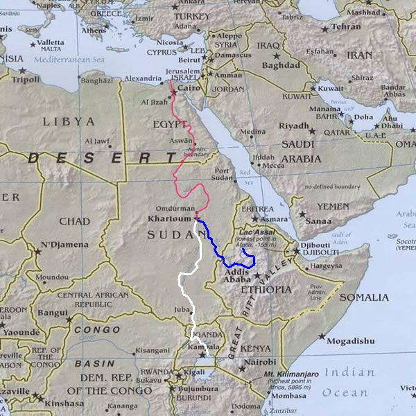 Map of the Nile River