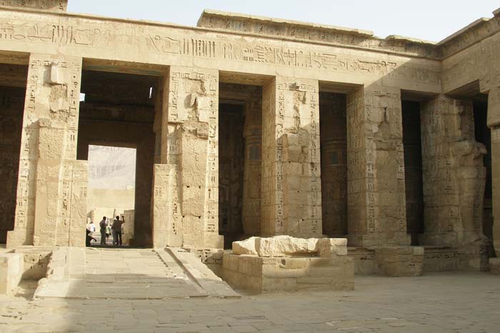 Reliefs on the walls of the Medinet Habu temple