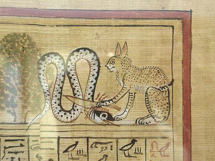 Ra as a cat, defeating Apep